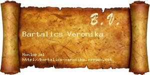 Bartalics Veronika névjegykártya